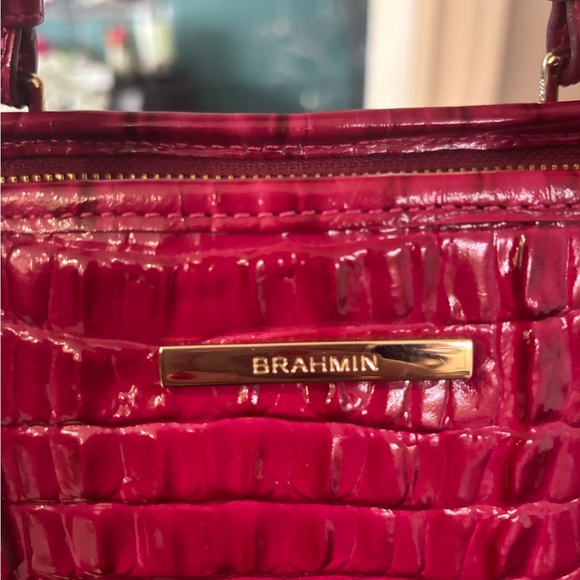 Brahmin Pink Shoulder Bag with Crocodile Embossing - Picture 5 of 6